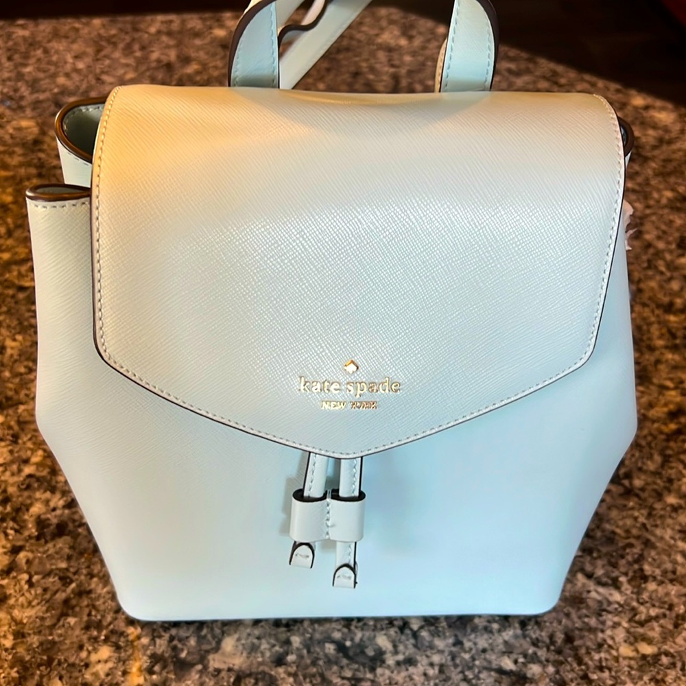 Kate Spade Lizzie Medium Flap Backpack Frosty Sky